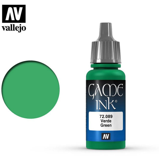 Vallejo Game Color Green Ink 72089 for painting miniatures - Vallejo - ModelCars.com