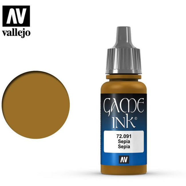 Vallejo Game Color Sepia Ink 72091 for painting miniatures - Vallejo - ModelCars.com