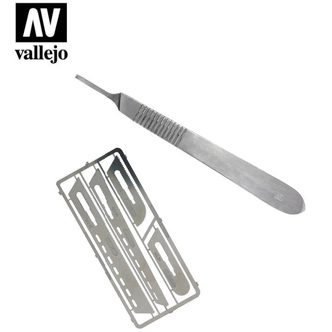 Vallejo Hobby Tools - Modeling Saw Set with 4 Blades and Scalpel Handle - Vallejo - ModelCars.com
