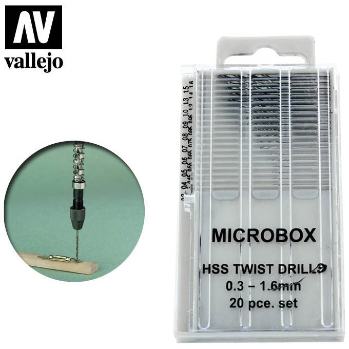 Vallejo Hobby Tools - Set of 20 Drill Bits 0.3 - 1.6 mm - Vallejo - ModelCars.com