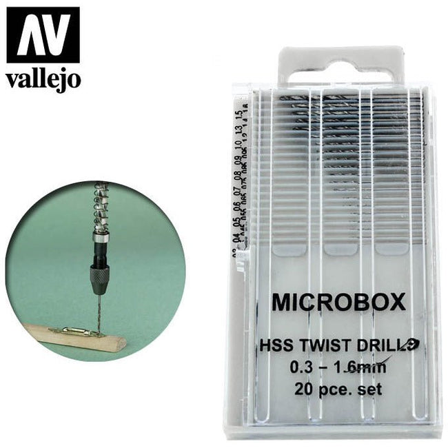 Vallejo Hobby Tools - Set of 20 Drill Bits 0.3 - 1.6 mm - Vallejo - ModelCars.com
