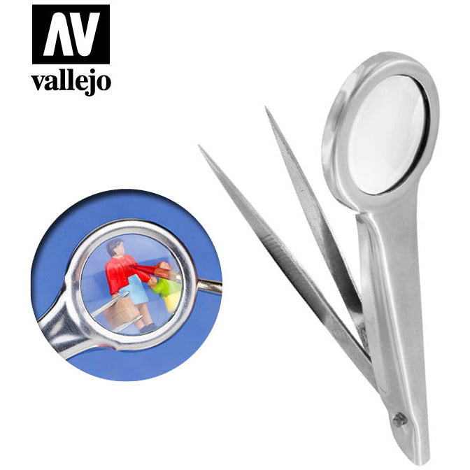 Vallejo Hobby Tools - Tweezers with Magnifier