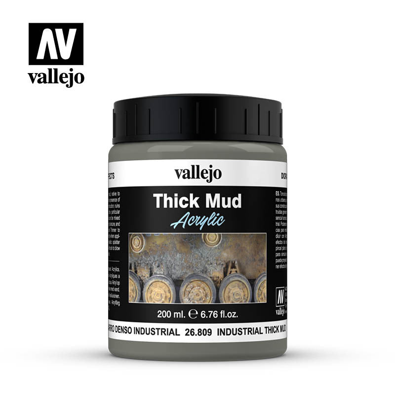 Vallejo Industrial Thick Mud 26809 the color of grayish mud available in 200 ml. pots - Vallejo - ModelCars.com