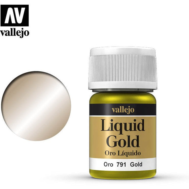 Vallejo Liquid Gold Gold 70791 is available in 35 ml pots-Vallejo-ModelCars.com