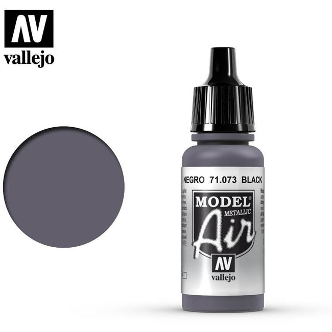 Vallejo Model Air Vallejo Black (Metallic) 71073 acrylic airbrush color-Vallejo-ModelCars.com