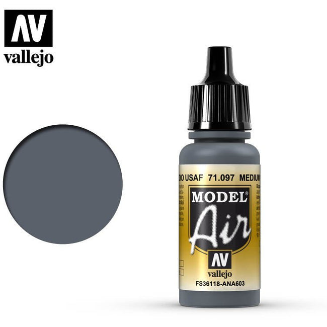 Vallejo Model Air Vallejo Medium Gunship Gray 71097 acrylic airbrush color-Vallejo-ModelCars.com