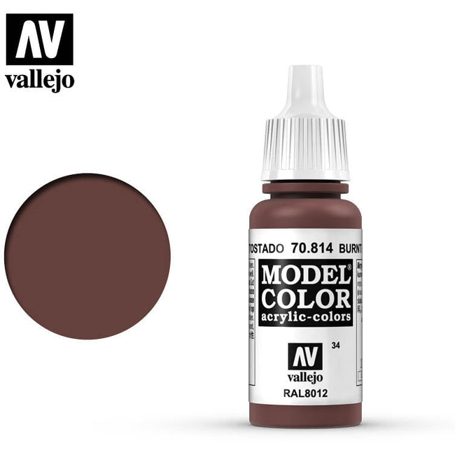 Vallejo Model Color Burnt Red 70814 for painting miniatures - Vallejo - ModelCars.com