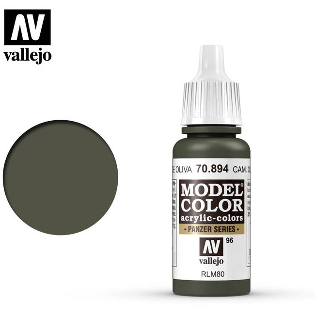 Vallejo Model Color Camouflage Olive Green 70894 for painting miniatures-Vallejo-ModelCars.com