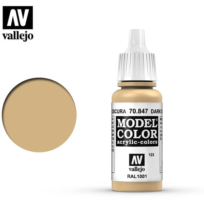 Vallejo Model Color Dark Sand 70847 for painting miniatures-Vallejo-ModelCars.com