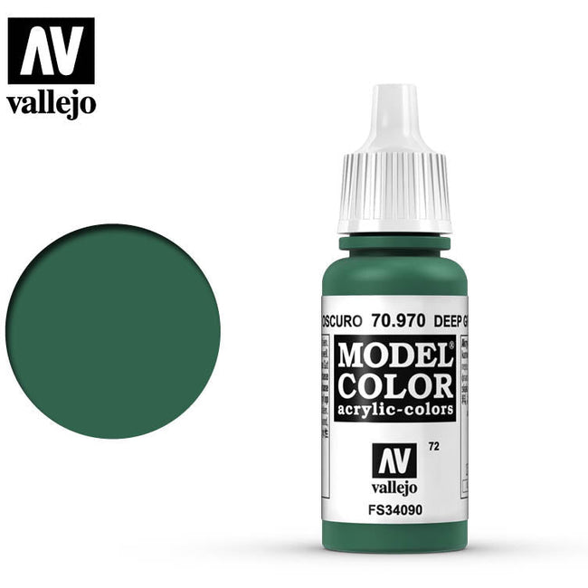 Vallejo Model Color Deep Green 70970 for painting miniatures-Vallejo-ModelCars.com