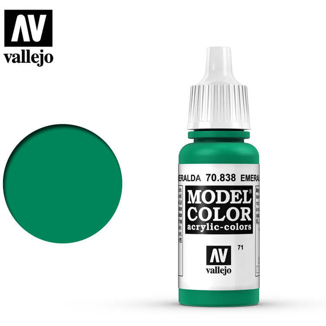 Vallejo Model Color Emerald 70838 for painting miniatures-Vallejo-ModelCars.com