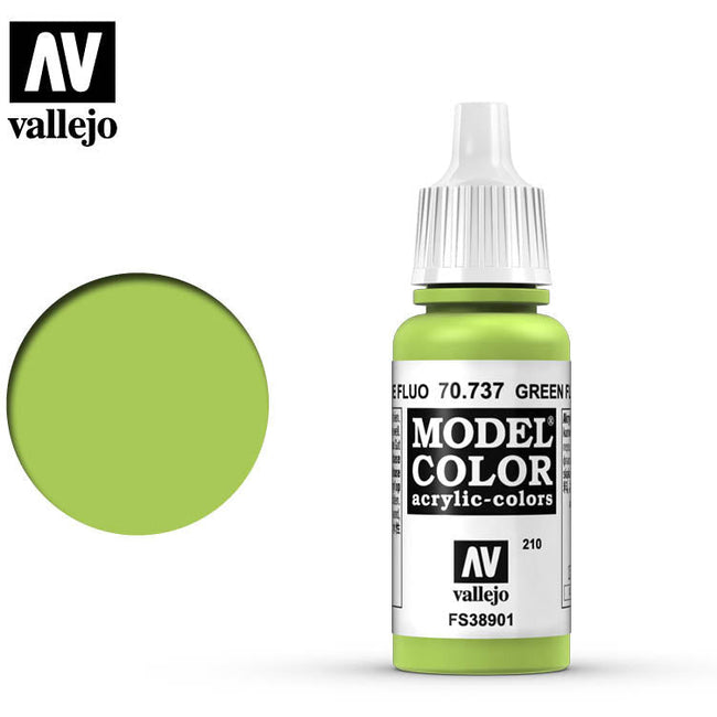 Vallejo Model Color Fluorescent Green 70737 for painting miniatures - Vallejo - ModelCars.com