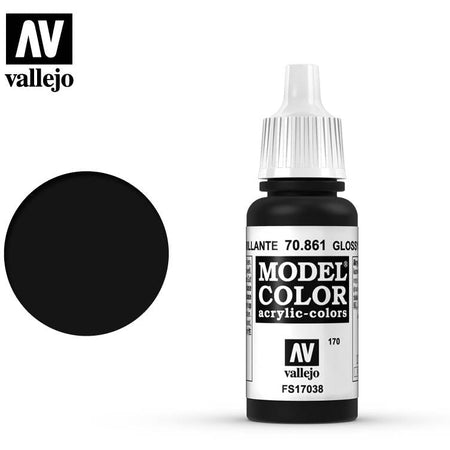 Vallejo Model Color Glossy Black 70861 for painting miniatures - Vallejo - ModelCars.com