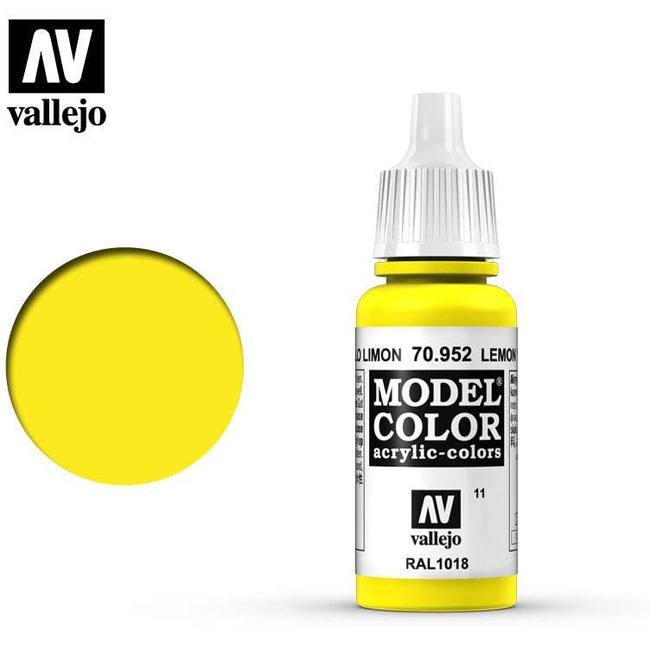 Vallejo Model Color Lemon Yellow 70952 for painting miniatures-Vallejo-ModelCars.com