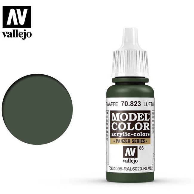 Vallejo Model Color Luftwaffe Camo.Green 70823 for painting miniatures-Vallejo-ModelCars.com