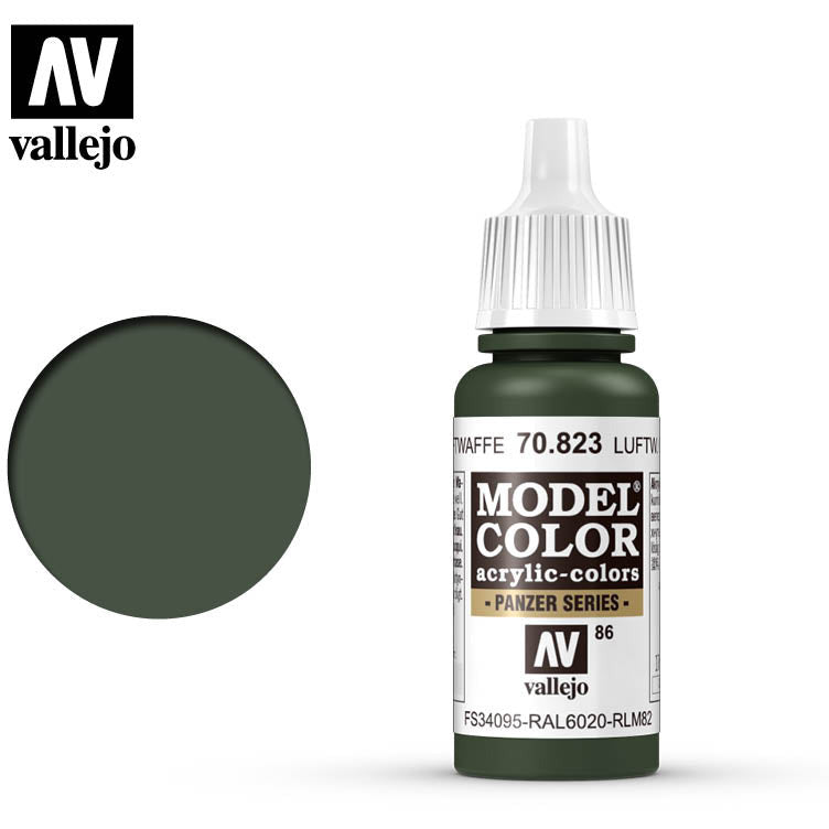 Vallejo Model Color Luftwaffe Camo.Green 70823 for painting miniatures - Vallejo - ModelCars.com