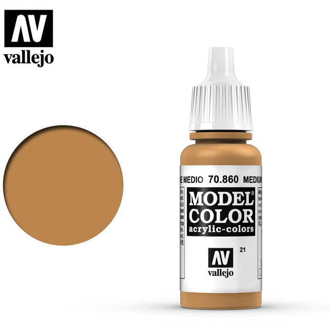 Vallejo Model Color Medium Fleshtone 70860 for painting miniatures-Vallejo-ModelCars.com
