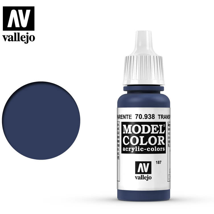 Vallejo Model Color Transparent Blue 70938 for painting miniatures - Vallejo - ModelCars.com