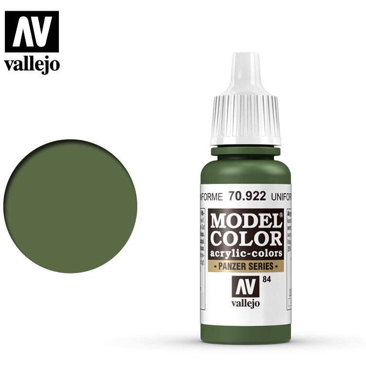 Vallejo Model Color Uniform Green 70922 for painting miniatures - Vallejo - ModelCars.com