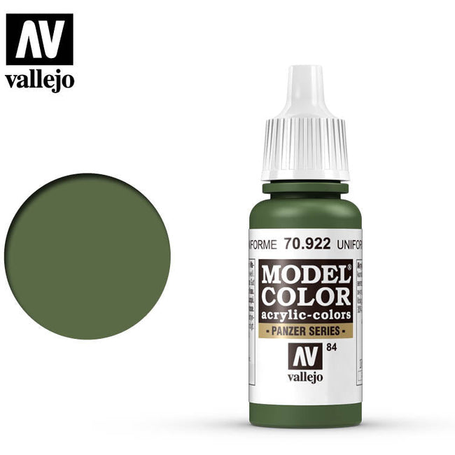 Vallejo Model Color Uniform Green 70922 for painting miniatures - Vallejo - ModelCars.com