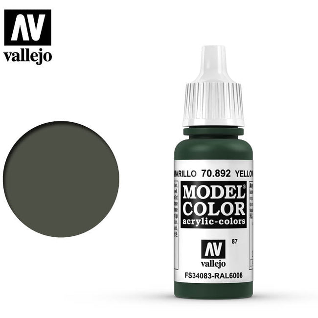 Vallejo Model Color Yellow Olive 70892 for painting miniatures-Vallejo-ModelCars.com
