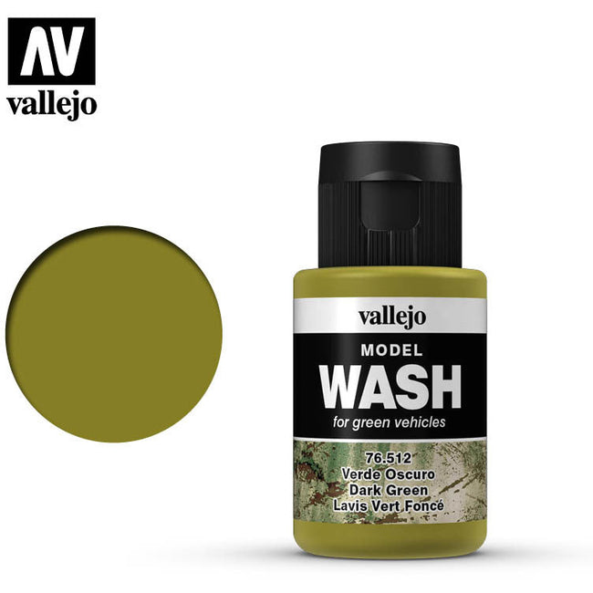Vallejo Model Wash Dark Green 76512 in 35 ml bottles-Vallejo-ModelCars.com