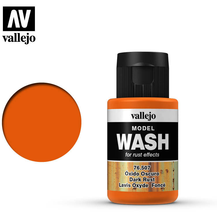 Vallejo Model Wash Dark Rust 76507 in 35 ml bottles