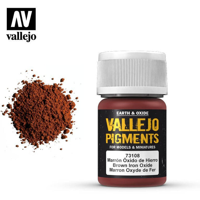 Vallejo Pigment Brown Iron Oxide 73108 in 35 ml bottles-Vallejo-ModelCars.com