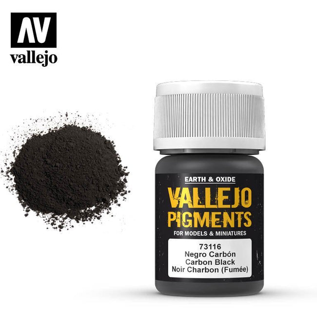 Vallejo Pigment Carbon Black (Smoke Black) 73116 in 35 ml bottles-Vallejo-ModelCars.com