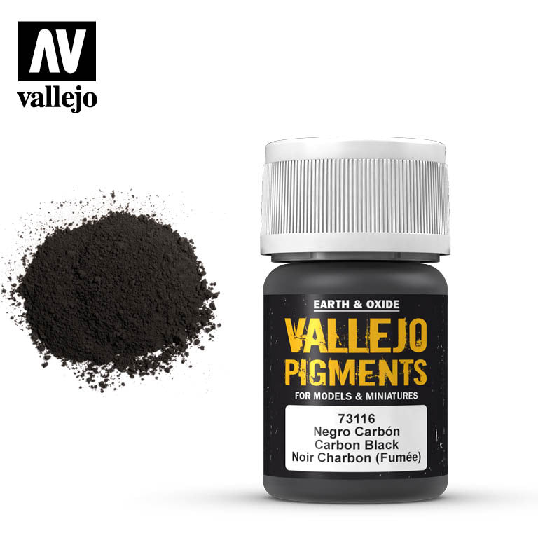 Vallejo Pigment Carbon Black (Smoke Black) 73116 in 35 ml bottles