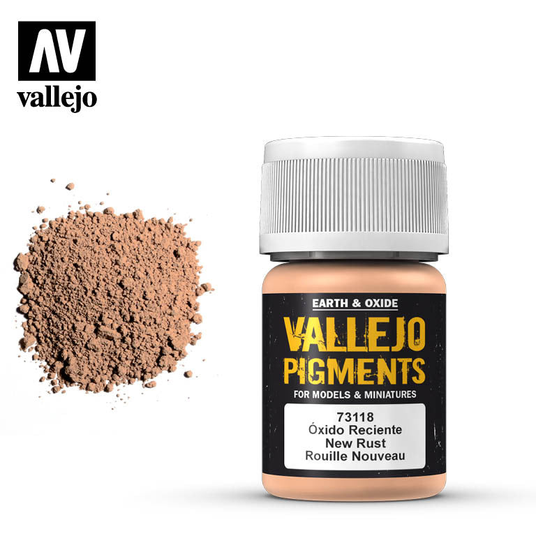Vallejo Pigment New Rust 73118 in 35 ml bottles