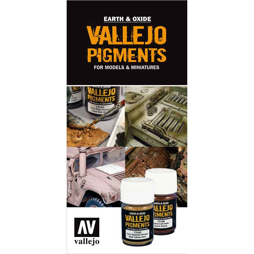 Vallejo PIGMENTS COLOR CHART for models and miniatures