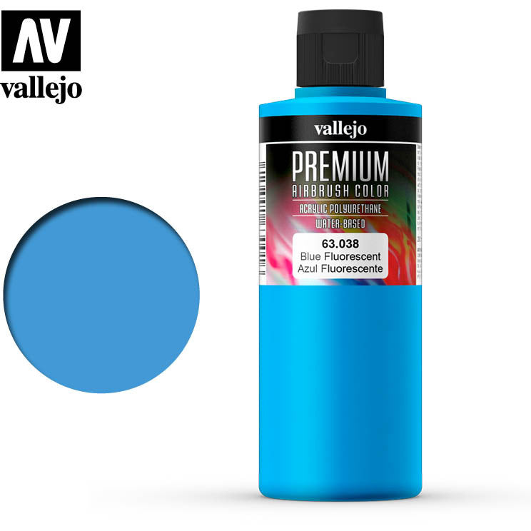 Premium Airbrush Color Vallejo Blue Fluorescent 63038