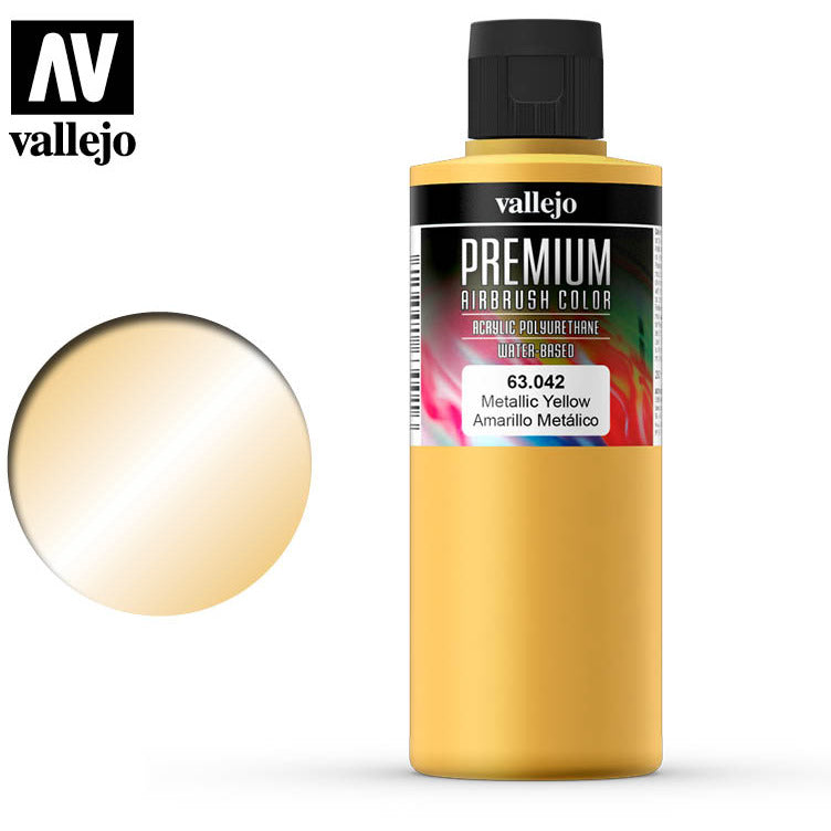 Premium Airbrush Color Vallejo Metallic Yellow 63042