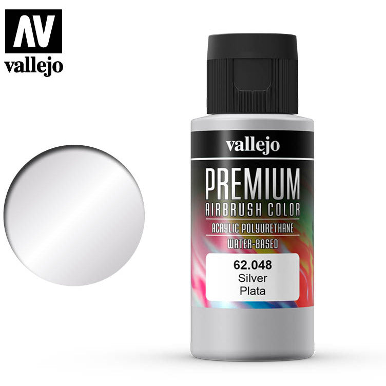 Premium Airbrush Color Vallejo Silver 62048