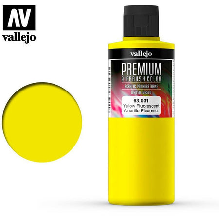 Vallejo Premium Airbrush Color Vallejo Yellow Fluorescent 63031-Vallejo-ModelCars.com