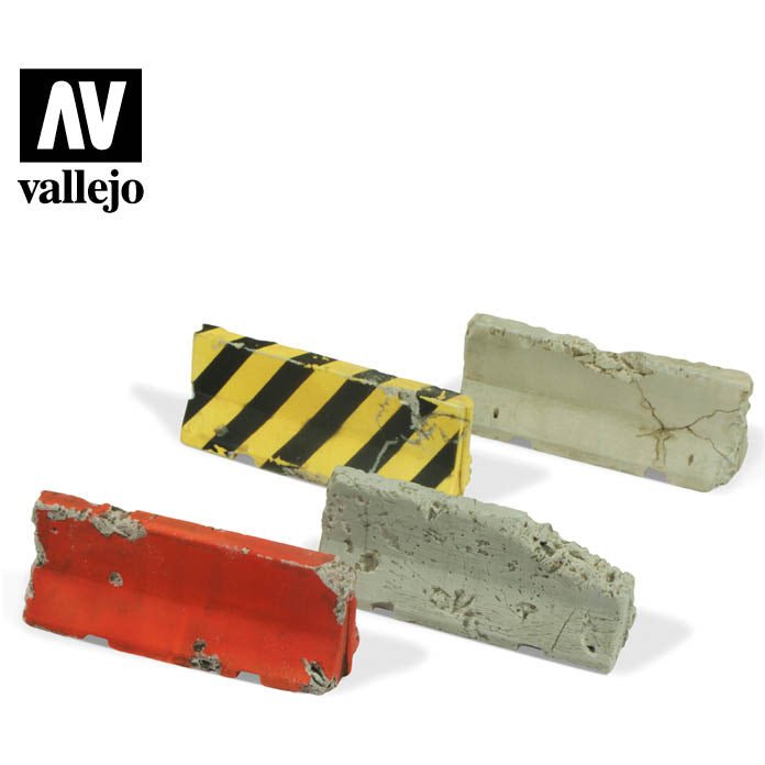 Vallejo Scenics - Damaged Concrete Barriers - Vallejo - ModelCars.com