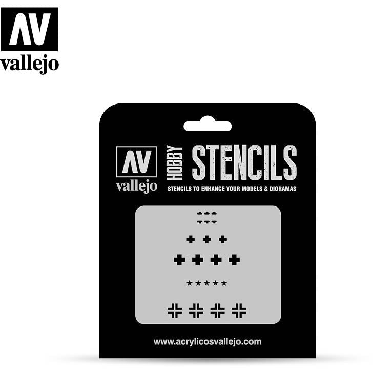 Vallejo Stencils - Assorted German WWII Tank Markings - Vallejo - ModelCars.com