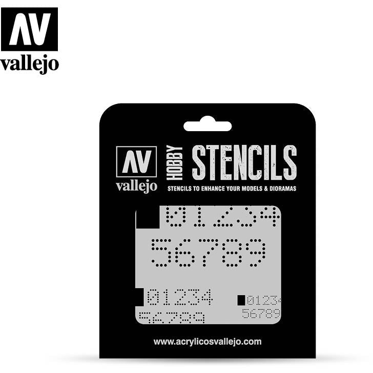 Vallejo Stencils - Digital Numbers - Vallejo - ModelCars.com