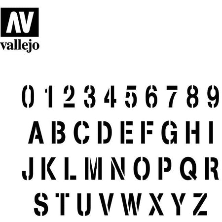 Vallejo Stencils - Stamp Font - Vallejo - ModelCars.com