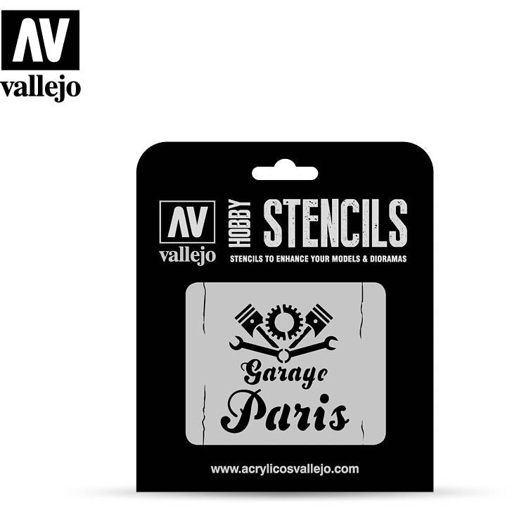 Vallejo Stencils - Vintage Garage Sign 1/35 - Vallejo - ModelCars.com