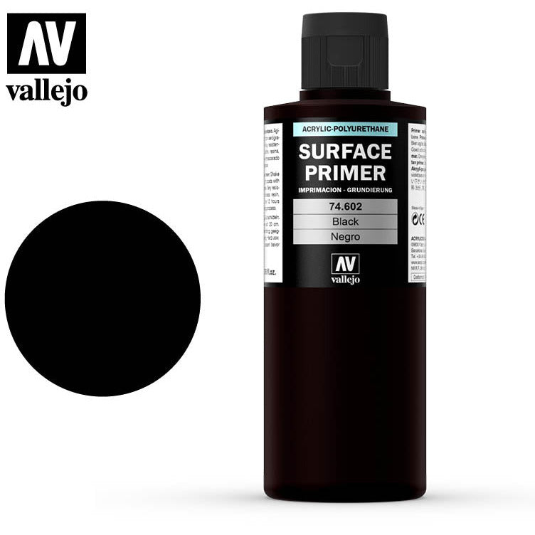 Vallejo Surface Primer Black 74602 in 17ml bottles