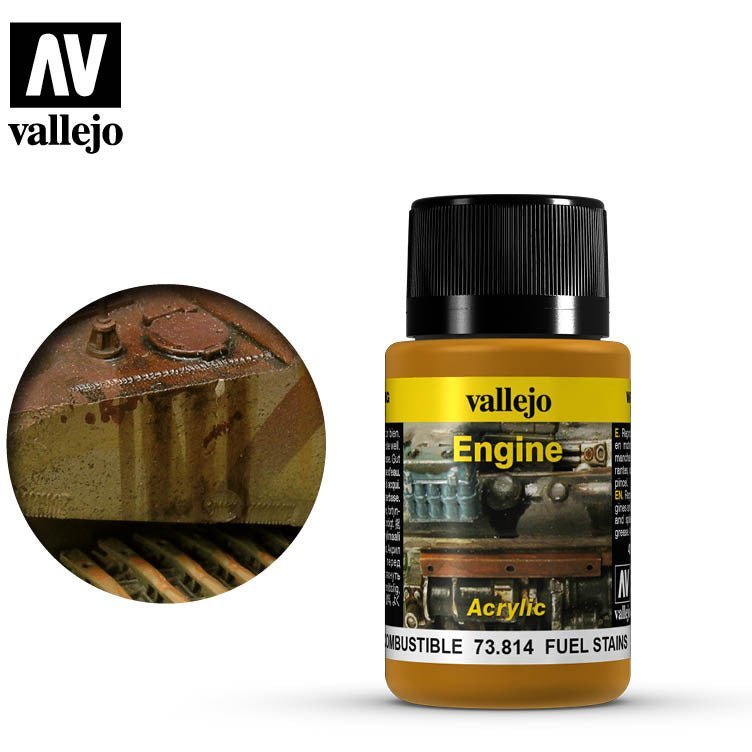 Vallejo Weathering Effects Fuel Stains 73814-Vallejo-ModelCars.com
