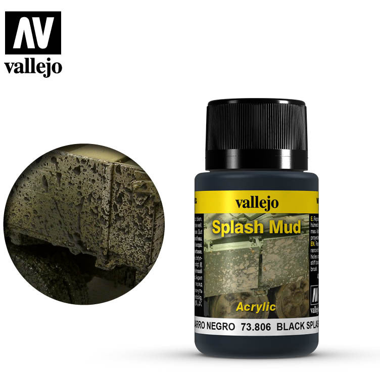 Vallejo Weathering Effects Wet Black Splash Mud 73806