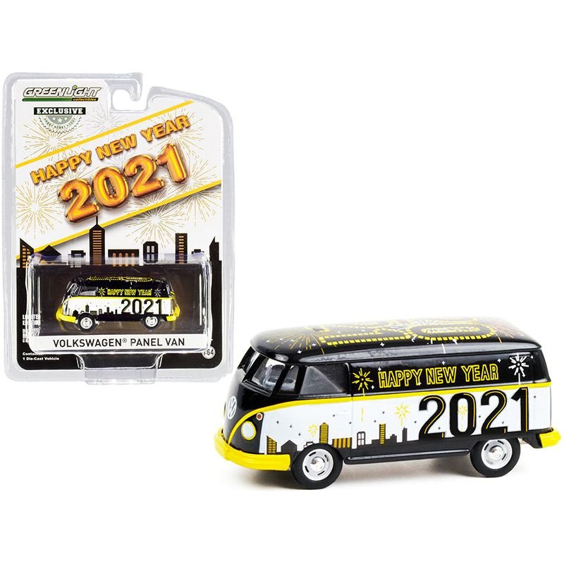 Volkswagen Panel Van "Happy New Year 2021" "Hobby Exclusive" 1/64 Diecast Model by Greenlight - Greenlight - ModelCars.com