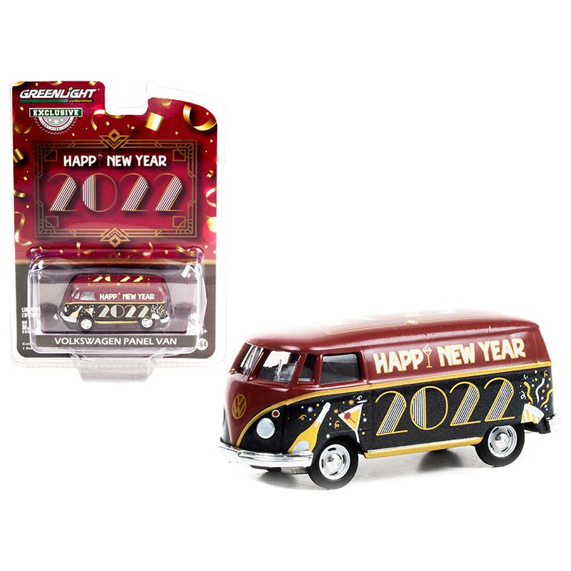Volkswagen Panel Van "Happy New Year 2022" "Hobby Exclusive" 1/64 Diecast Model by Greenlight-Greenlight-ModelCars.com