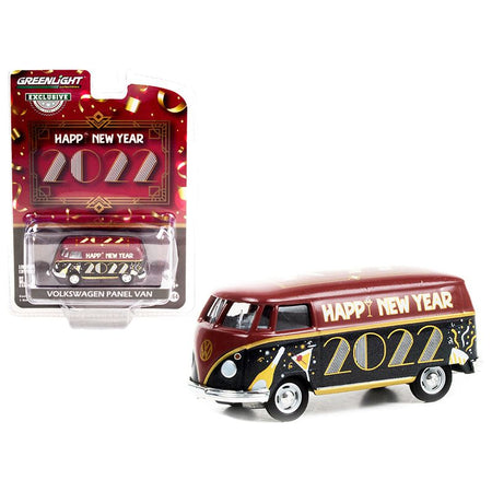 Volkswagen Panel Van "Happy New Year 2022" "Hobby Exclusive" 1/64 Diecast Model by Greenlight-Greenlight-ModelCars.com