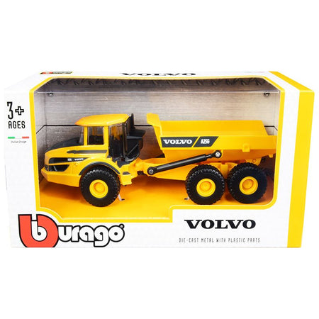 Volvo A25G Articulated Hauler Yellow 1/50 Diecast Model by Bburago-Bburago-ModelCars.com