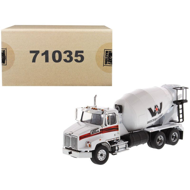 Western Star 4700 SB Concrete Mixer Truck White 1/50 Diecast Model by Diecast Masters-Diecast Masters-ModelCars.com