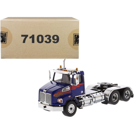 Western Star 4700 SB Tandem Day Cab Tractor Blue 1/50 Diecast Model by Diecast Masters-Diecast Masters-ModelCars.com
